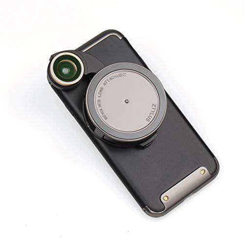 Ztylus 4-in-1 Gunmetal Revolver 렌즈 스마트폰 카메라 Kit for iPhone 7/ 8: 슈퍼 와이드 Angle, Macro, Fisheye, CPL, Protective 케이스, 폰 Camera, Photo Video