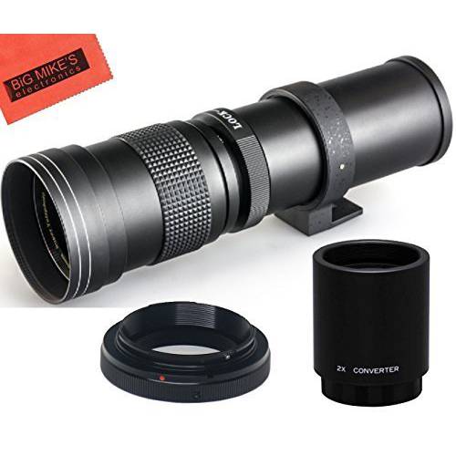 High-Power 420-1600mm f/ 8.3 HD 수동 망원 렌즈 for Nikon D500, D600, D610, D700, D750, D800, D800e, D810, D810a, D850, D3400, D5000, D5100, D5200, D5300, D5500, D5600, D7100, D7200, D7500 DSLR