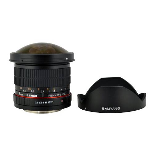 Rokinon HD8M-NEX 8mm f/ 3.5 HD 어안 렌즈 with 탈부착가능 후드 for 소니 E-Mount DSLR
