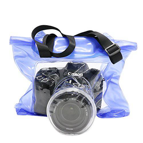 IDS DSLR SLR 카메라 방수 가방 Underwater 하우징 케이스 파우치 가방 for 캐논 Nikon etc.(Blue)