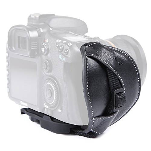 Movo Photo HSG-6 프리미엄 대용 가죽 패디드 보관 카메라 핸드 스트랩 for 캐논 EOS, Nikon, Sony, Olympus, Pentax, 파나소닉 DSLR and 미러리스 카메라