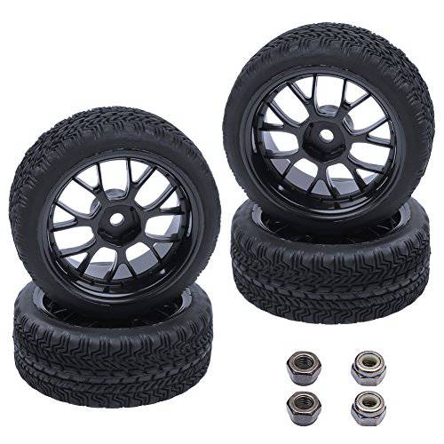 Hobbypark (4-Pack) 러버 Tires&  바퀴 12mm Hex 드라이브 허브 for 1/ 10th 저울 RC Touring 차량용