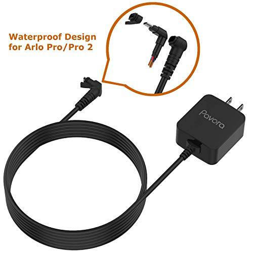 아웃도어 파워 변환기 for Arlo Pro&  Arlo 프로 2 and Arlo GO, Weatherproof 아웃도어 or 실내 고속충전 3.0, 16.5ft/ 5m 케이블, 실리콘 방수 Micro-USB 미용실마네킹,머리마네킹 Arlo 프로 충전 (Black)