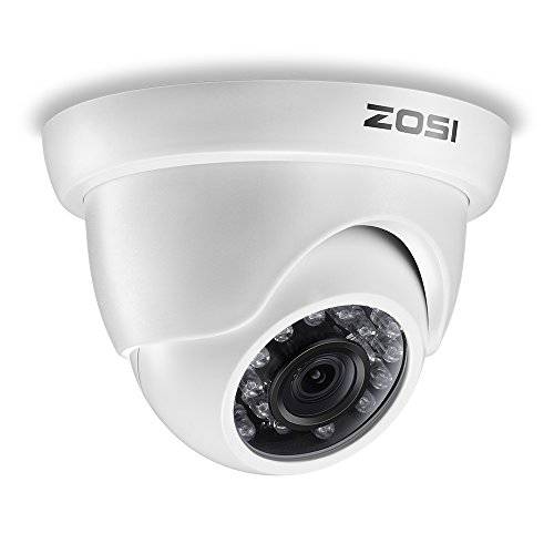 ZOSI 1080P 1920TVL 하이브리드 4-in-1 TVI CVIAHDCVBS 세큐리티 Surveillance CCTV 2.0MP HD 돔 카메라 Weatherproof 65ft IR 데이 나이트 비전 For HD-TVI, AHD, CVI, and CVBS 960H 아날로그 DVR 시스템 White
