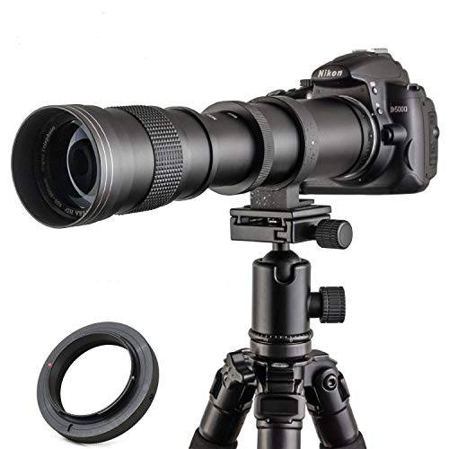 JINTU 420-800mm F/ 8.3 HD 망원 줌 렌즈 니콘 SLR 디지털 카메라 D5600 D5500 D5300 D5200 D5100 D3500 D3400 D3300 D3100 D3200 D7500 D7200 D7000 D7100 DF D750 D90 D850+  백+  알루미늄 합금