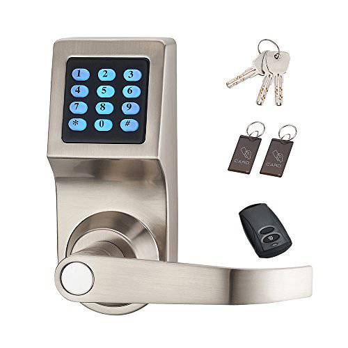 HAIFUAN 디지털 도어 Lock, Unlock with 리모컨, 원격, M1 Card, Code and Key, 본체 Direction 양면
