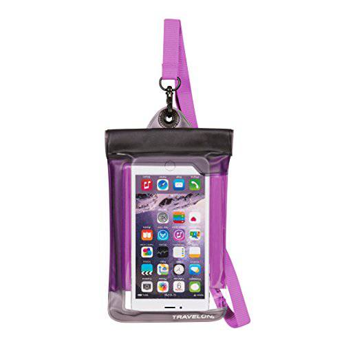 Travelon 물에뜨는 방수 Smart Phone/ 디지털 카메라 Pouch, Purple