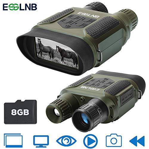 ESSLNB 나이트 비전 쌍안경 400m/ 1300ft for 100% Darkness 7x31 mm 나이트 비전 Goggles with 32G TF 카드 and 포토 비디오 레코더 기능 2 LCD Infrared 쌍안경 with 나이트 비전