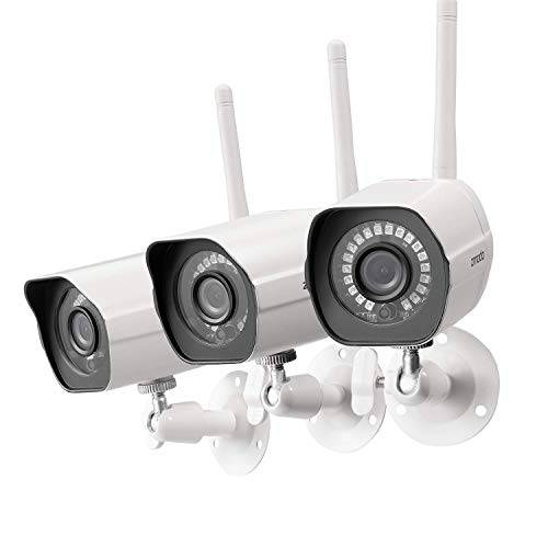Zmodo 아웃도어 카메라 Wireless, 1080p 보안카메라, CCTV Wireless, 3 Pack 실내 외부 와이파이 카메라 Wireless, IR 나이트 Vision, 모션 Detection, 원격 View, Easy Setup, White, 호환가능한 with Alexa