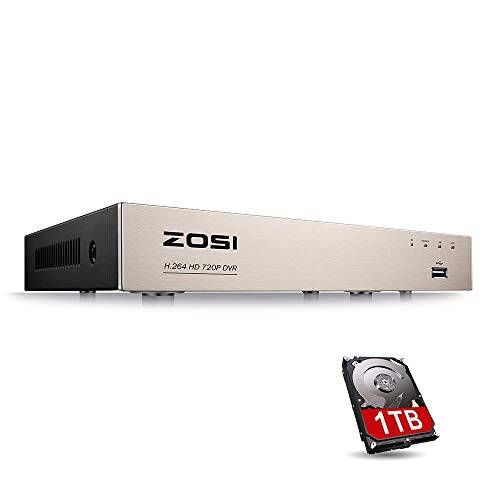 ZOSI 1080P 8 채널 4-in-1 DVR HD TVI CCTV DVR 세큐리티 시스템 네트워크 모션 감지 H.265+ 8CH 디지털 Video 레코더 1TB 하드디스크 for 720P, 1080P 보안카메라, CCTV System, 휴대용 원격 액세스