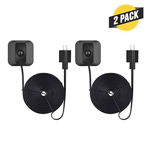 Weatherproof 파워 케이블 for Blink XT2 집밖의&  옥내 카메라 - 긴 and Thin 16ft 케이블 to 연속 Operate Your Blink XT2&  옥내 카메라 - By Wasserstein (2 Pack, Black)