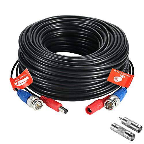 ZOSI 1 Pack 100ft (30 Meters) 2-in-1 Video 파워 케이블, BNC 연장 Surveillance 카메라 Cables for Video 세큐리티 Systems (Included 1X BNC 커넥터 and 1X RCA Adapters)