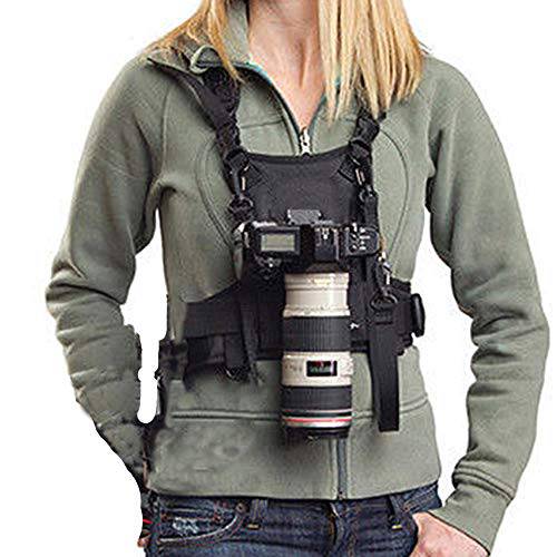 Nicama 카메라 스트랩 케리어 체스트 하네스 조끼,베스트 with 마운팅 허브&  지원 세이프티,안전 스트랩 for Hiking 캐논 6D 5D2 5D3 Nikon D800 D810 소니 A7S A7R A7S2 Sigma 올림푸스 DSLR 카메라