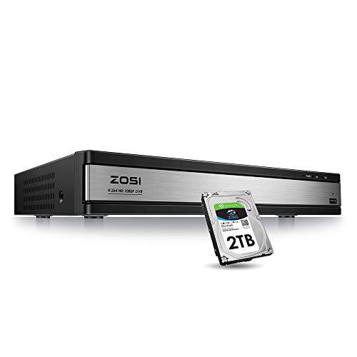 ZOSI 16CH 1080P DVR Video Surveillance 레코더 with 2TB 하드디스크 - 4-in-1 support HD-TVI, CVI CVBS AHD 960H 세큐리티 Cameras, 원격 Viewing, 모션 감지