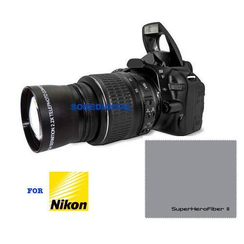 HD 스포츠 액션 2X Tele Zoom 렌즈 for Nikon D3200 D3000 D5300 D5000 D5200 D3300 D90 D80 D40 D40X D70