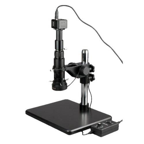 AmScope H800-3M 디지털 단안경 검사,조사,탐정 Microscope, 0.7X-5.0X Zoom Objective, 11X-80X Magnification, 4-1/ 8 작업 Distance, Pillar Stand, 110V-240V, Includes 3MP 카메라 with 방지 렌즈 and Software