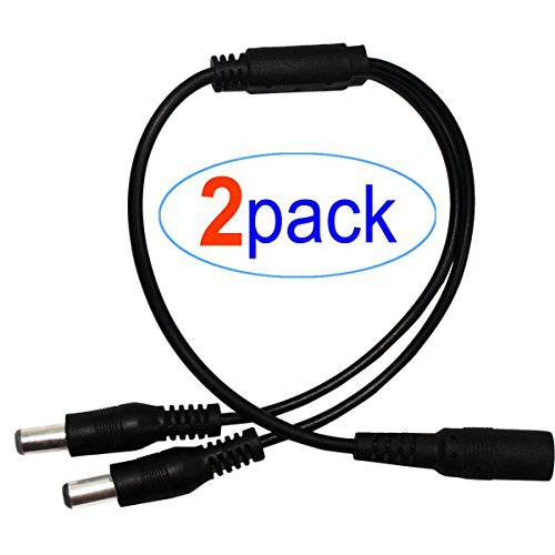 2Pack 1 to 2 웨이 DC 파워 분배기 케이블 배럴 Plug 5.5mm x 2.1mm for CCTV 카메라 LED 라이트 스트립 and more