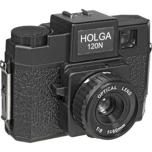 HOLGA 120GCFN Plastic 미디엄 Format 카메라 with Built-in Flash and 글래스 Lens, 블랙 (296120)