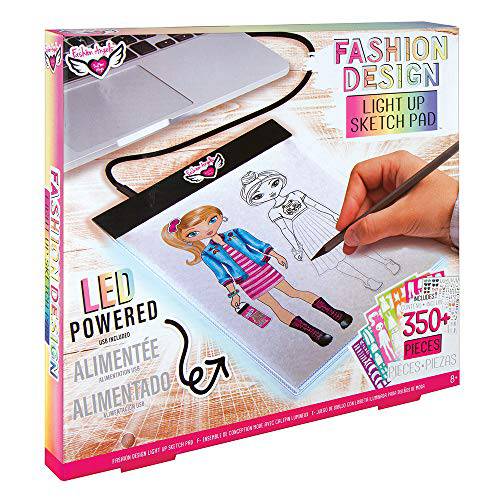 Fashion Angels Fashion Design 라이트 패드 스케치 세트 12521 라이트 Up 트레이싱 Pad, Includes USB, 울트라 Thin Tablet, 멀티