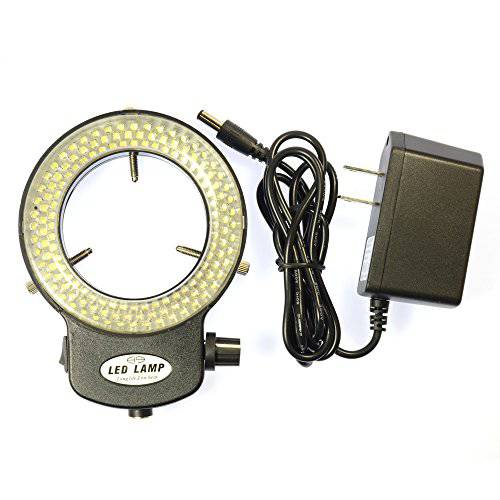 블랙 144 LED 전구 현미경 링 라이트 조명기 조절가능 브라이트 램프+  어댑터