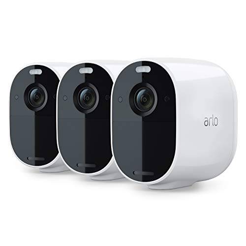 Arlo  에센셜 스포트라이트 카메라| 3 Pack | Wire-Free, 1080p 비디오 | Color 나이트 비전, 2-Way 오디오, 6-Month 배터리 Life, 모션 센서, 다이렉트 to 와이파이, 무 허브 Needed | works with Alexa | White