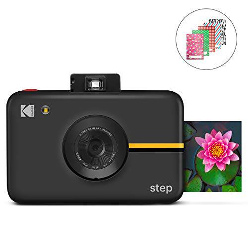 Zink KODAK 스텝 카메라 |디지털 즉각적인 카메라 with 10MP 이미지 센서 Zero 잉크 테크놀로지, Classic 뷰파인더, 셀피 모드, 오토 타이머, Built-in 조명& 6 픽쳐 Modes | Black (RODIC20AMZB)