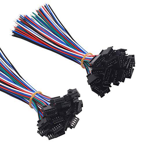 smseace 20pair 22AWG Male/ Female JST 5Pin sm 커넥터 와이어 length 150mm 플러그 매치 어댑터 와이어 케이블 커넥션 sm-5p-20
