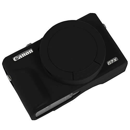Easy Hood  케이스 캐논 Powershot G7 X Mark III 디지털 카메라, 소프트 실리콘 보호 커버 탈부착가능 렌즈 커버 캐논 Powershot G7X Mark III DSLR 카메라 (블랙)