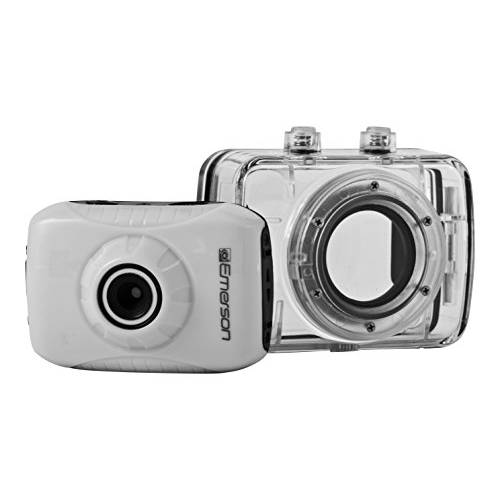 Emerson EVC355WH HD 스포츠 액션 비디오 카메라 키트 방수 케이스