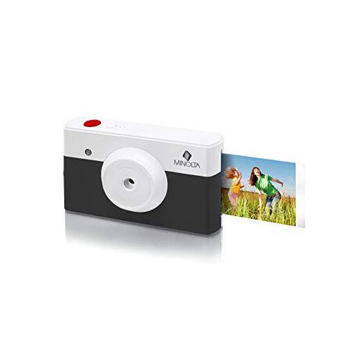Minolta MNCP10-CH Instapix 2 in 1 인스턴트 프린트 디지털 카메라&  블루투스 프린터, 차콜, 숯