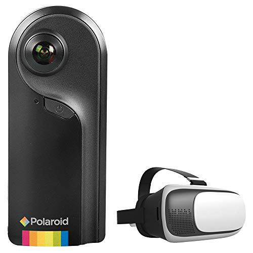 Polaroid ID360-BLK-FR-4 ID360 듀얼 렌즈 4K 16MP 360 도 카메라&  캠코더 번들,묶음 데코 에센셜 VR 뷰어