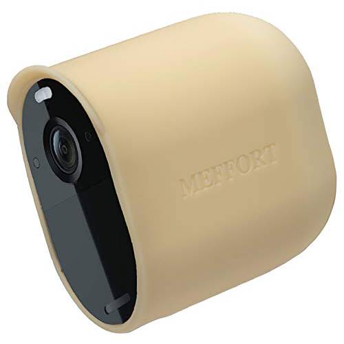 Meffort Inc  실리콘 스킨 케이스 커버 썬 글레어 UV&  날씨 프로텍트 카모플라쥬 Disguise 커버 호환가능한 Arlo 에센셜 카메라 - 베이지 (1 팩)