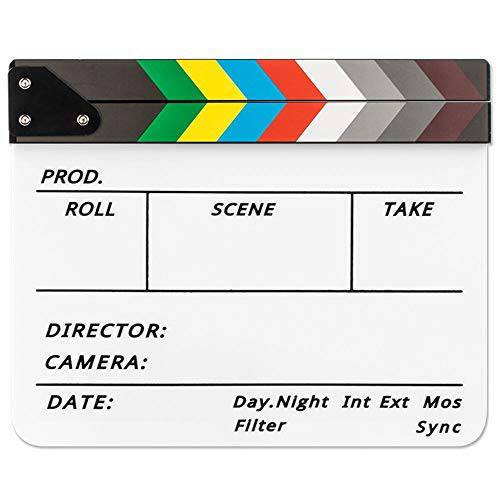 Sedremm  화이트보드지우개, 보드마카 지우개 Director’s 필름 무비 Clapperboard 슬레이트 필름 TV MovieCut 액션 신 (10x12in/ 24.5x30cm), 블랙