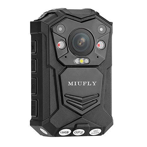MIUFLY 1296P HD Police 바디 카메라 Law Enforcement 2 인치 디스플레이, 나이트 비전,  빌트인 128G 메모리 and GPS