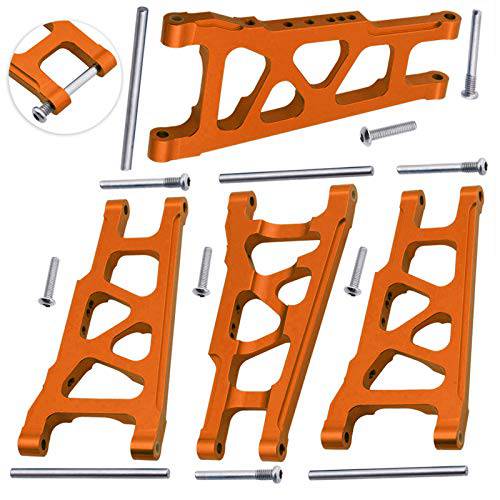 Hobbypark 전면&  리어, 후방 알루미늄 서스펜션 팔 세트 Traxxas 1/ 10 사선 4x4 4WD, 스탬피드 4x4, XO-1 업그레이드 파츠 옵션 Hop Ups, Orange-Anodized (4-Pack)