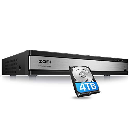 ZOSI 16CH 1080P 비디오 세큐리티 Dvr 레코더 4TB 하드디스크, 4 in 1 하이브리드 (AHD/ TVI/ CVI/ 아날로그) CCTV 홈 세큐리티 시스템 HD-Tvi Cvi Cvbs Ahd 960H/ 720P/ 1080P CCTV 카메라