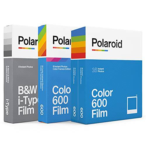 Polaroid 600 필름 버라이어티팩 - 600 컬러 필름, B& W 필름, 컬러 프레임 필름 (32 포토) (6183)