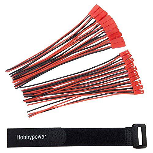 Hobbypower JST 커넥터 2 핀 실리콘 와이어 케이블 150mm(Pack of 10pairs)