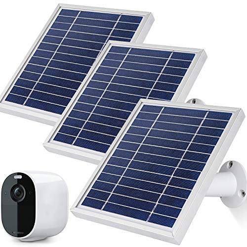 iTODOS 태양광 패널 용 Arlo 에센셜 스포트라이트 카메라, 11.8Ft 아웃도어 파워 충전 케이블 and 조절가능 마운트 - (3 팩, 실버)