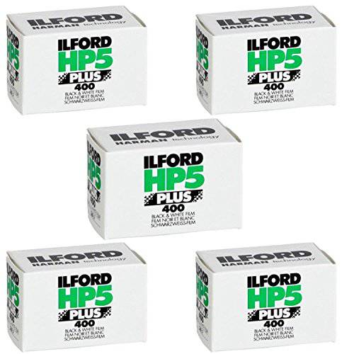 Ilford HP-5 플러스 블랙 and 화이트 필름, ISO 400, 35mm, 36 Exposures - 5 팩