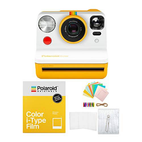 Polaroid Originals Now 뷰파인더 i-Type 인스턴트 카메라 (Yellow) i-Type 필름 and 악세사리 번들,묶음 (3 아이템)