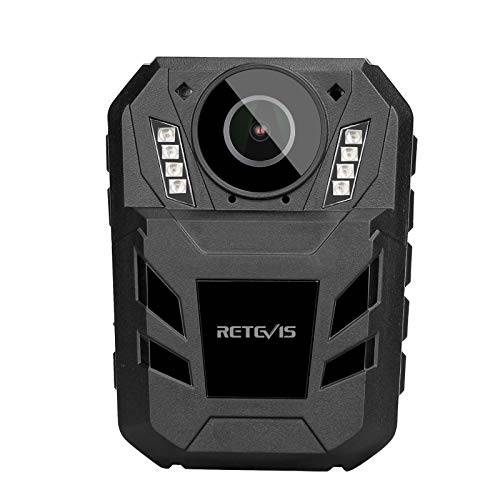 Retevis RT77B 1440P HD Police 바디 카메라 IR 나이트 버전, 바디 캠 2-inch 스크린 4000mAh 32GB 카드, 바디 카메라 오디오 회전 클램프 USB Port(1 팩)
