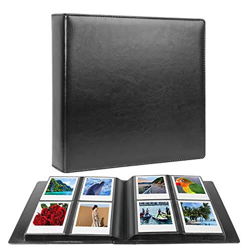 192 포켓 포토 앨범 후지필름 인스탁스 와이드 300, Polaroid 원스텝 Polaroid 팝 2.0/ Polaroid Originals 600/ Polaroid SX70/ Polaroid Lab 인스턴트 Camera，3.5x4.5 인치 필름 Album(Black)