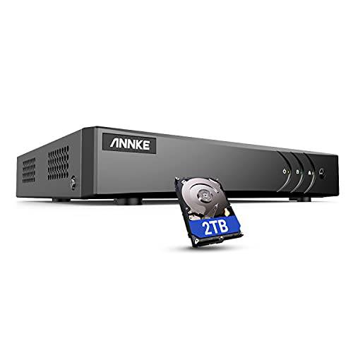 ANNKE 슈퍼 HD 5MP 라이트 H.265+ 16-Channel DVR 5-in-1 세큐리티 비디오 레코더 2TB 하드디스크, 지원 2 IP 카메라 가정용 비지니스 감시, 리모컨 가시, 모션 감지,센서