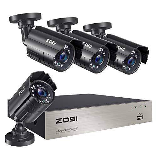 ZOSI 8CH 1080P 보안카메라, CCTV 시스템 아웃도어, H.265+ 8-Channel HD-TVI 5MP 라이트 비디오 DVR 레코더 4x HD 1920TVL 1080P 내후성 CCTV 카메라 NO 하드디스크, 모션 경보, 리모컨 액세스