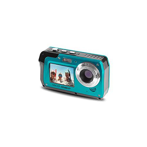 미놀타 48 MP 듀얼 스크린 방수 디지털 카메라 MN40WP, 블루