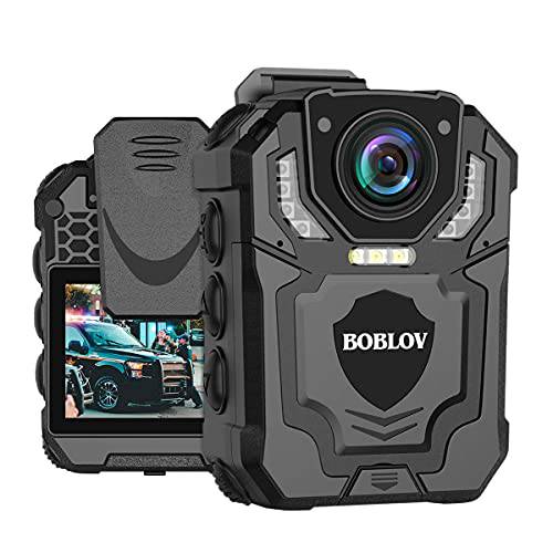 BOBLOV T5 128GB/ 64GB 1296P 바디 카메라 오디오 레코딩 Expand 메모리 지원 맥스 128G, 웨어러블 Police 바디 카메라 Law Enforcement, 나이트 비전, 화일,파일 프로텍트 (64GB)