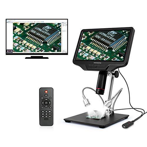 Andonstar AD409 4MP 300X 휴대용 HDMI USB 디지털 현미경 10.1 인치 LCD 스크린, 하이 피사체 거리 납땜,솔더링 and PCB 수리, 지지 PC 와이파이 연결 and 측량 소프트웨어