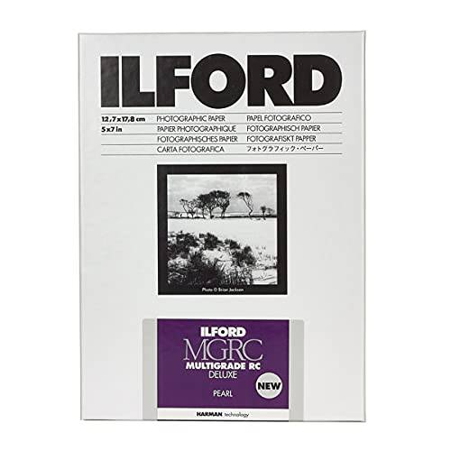 Ilford Multigrade V RC 디럭스 펄 서피스 블랙&  화이트 사진용지, 인화지, 사진인화지, 190gsm, 5x7, 25 시트
