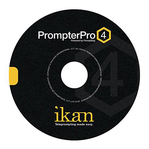 Ikan PrompterPro 4 Teleprompting 소프트웨어 PC& Mac PrompterPro 4, 블랙 (PrompterPro 4)